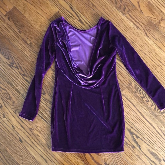 Purple velvet dress - Picture 2 of 2